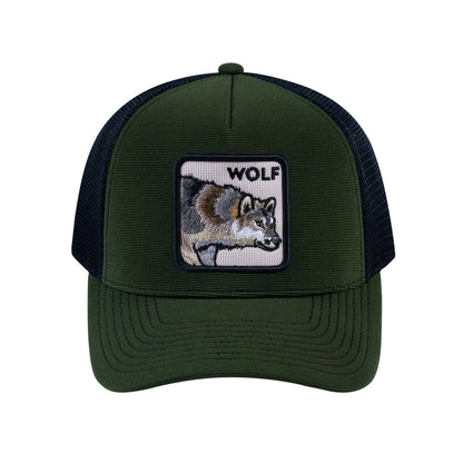 Wolf V2 5-Panel Trucker Hat with Olive front and Black back