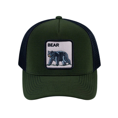 Bear V2 5-Panel Trucker Hat with Olive front and Black back