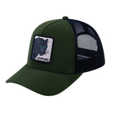 Leopard V2 5-Panel Trucker Hat with Olive front and Black back
