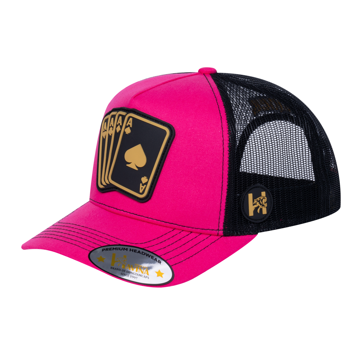 Winner Poker 10JQKA 5-Panel Trucker Hat - Pink front / Black back / WINNER1