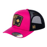 Winner Poker 10JQKA 5-Panel Trucker Hat - Pink front / Black back / WINNER1