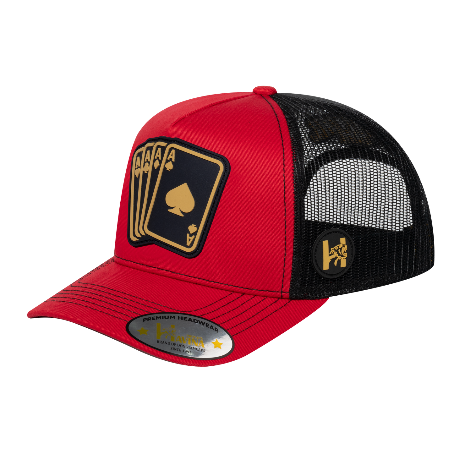 Winner Poker 10JQKA 5-Panel Trucker Hat - Red front / Black back / WINNER1