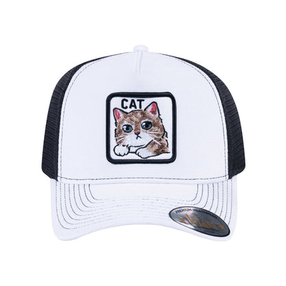 Cat V2 5-Panel Trucker Hat with White front and Black back