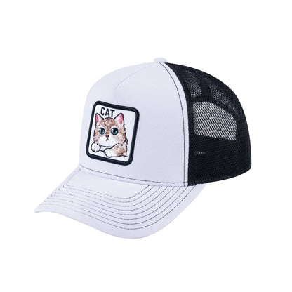 Cat V2 5-Panel Trucker Hat with White front and Black back