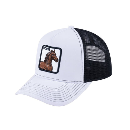 Horse V2 5-Panel Trucker Hat with White front and Black back