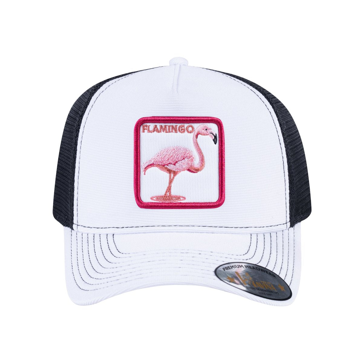 Flamingo V2 5-Panel Trucker Hat with White front and Black back