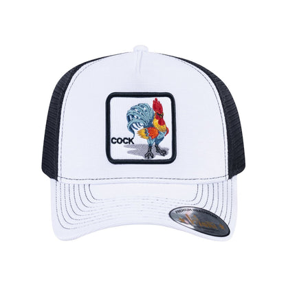 Chicken V2 5-Panel Trucker Hat with White front and Black back