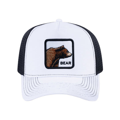 Bear V2 5-Panel Trucker Hat with White front and Black back