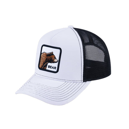 Bear V2 5-Panel Trucker Hat with White front and Black back