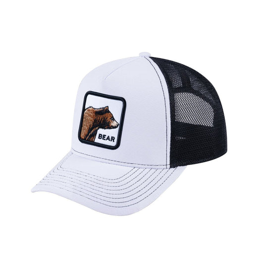 Bear V2 5-Panel Trucker Hat with White front and Black back