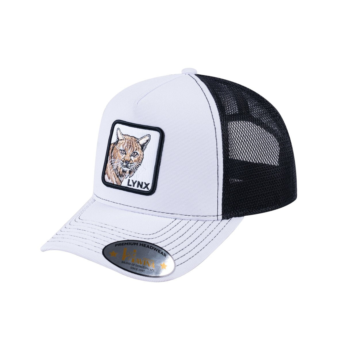 Lynx V2 5-Panel Trucker Hat with White front and Black back