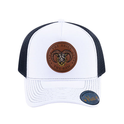 Aries Zodiac V2 5-Panel Trucker Hat with White front and Black back