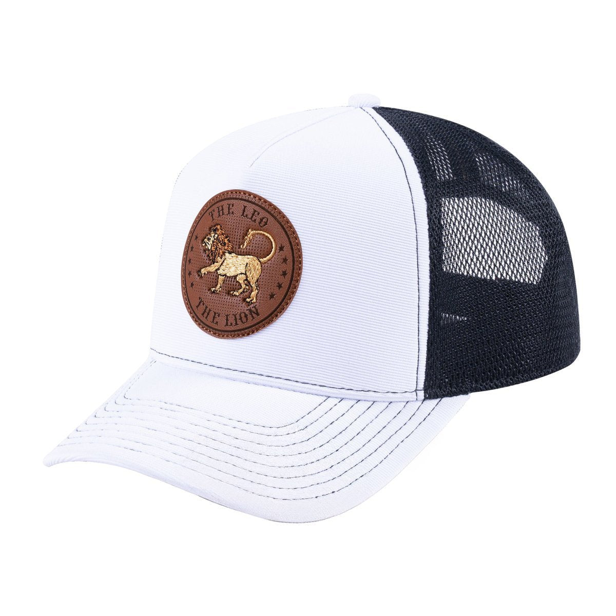 Leo Zodiac V2 5-Panel Trucker Hat with White front and Black back
