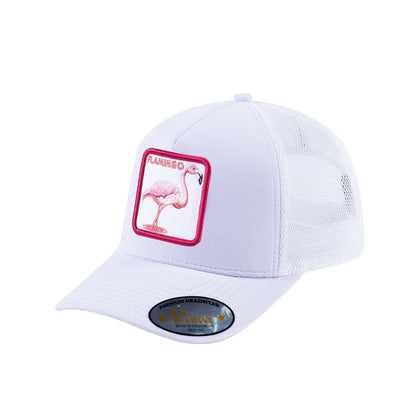 Flamingo V2 5-Panel Trucker Hat with White front and White back