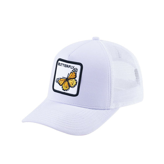Butterfly V2 5-Panel Trucker Hat with White front and White back