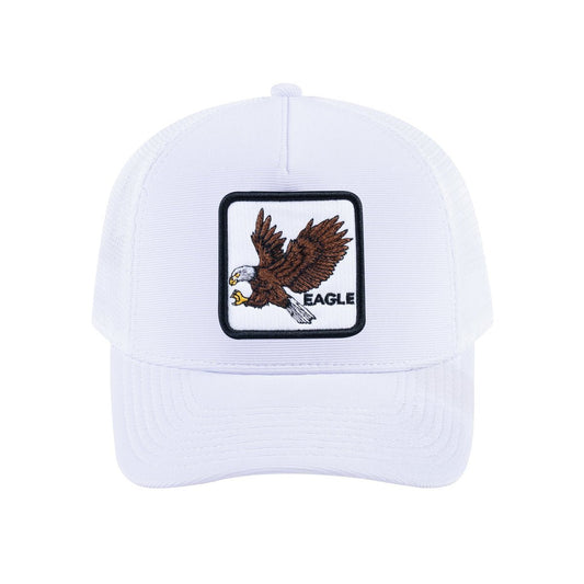 Eagle V2 5-Panel Trucker Hat with White front and White back