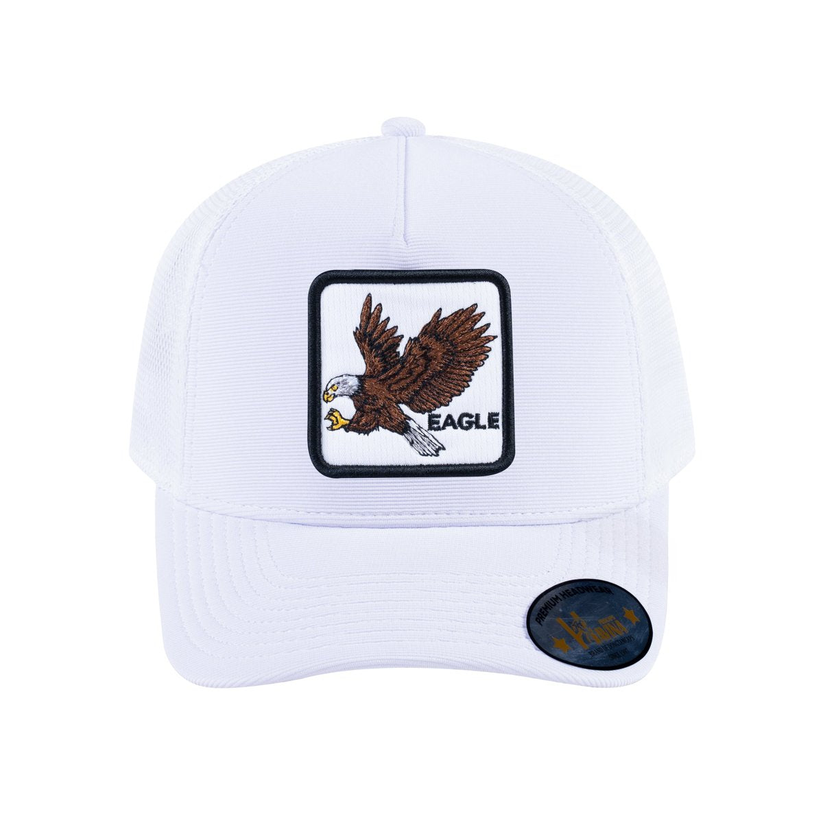Eagle V2 5-Panel Trucker Hat with White front and White back