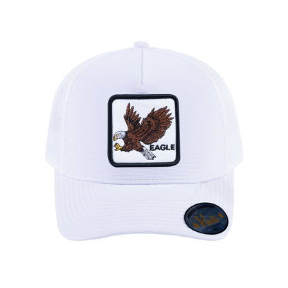 Eagle V2 5-Panel Trucker Hat with White front and White back