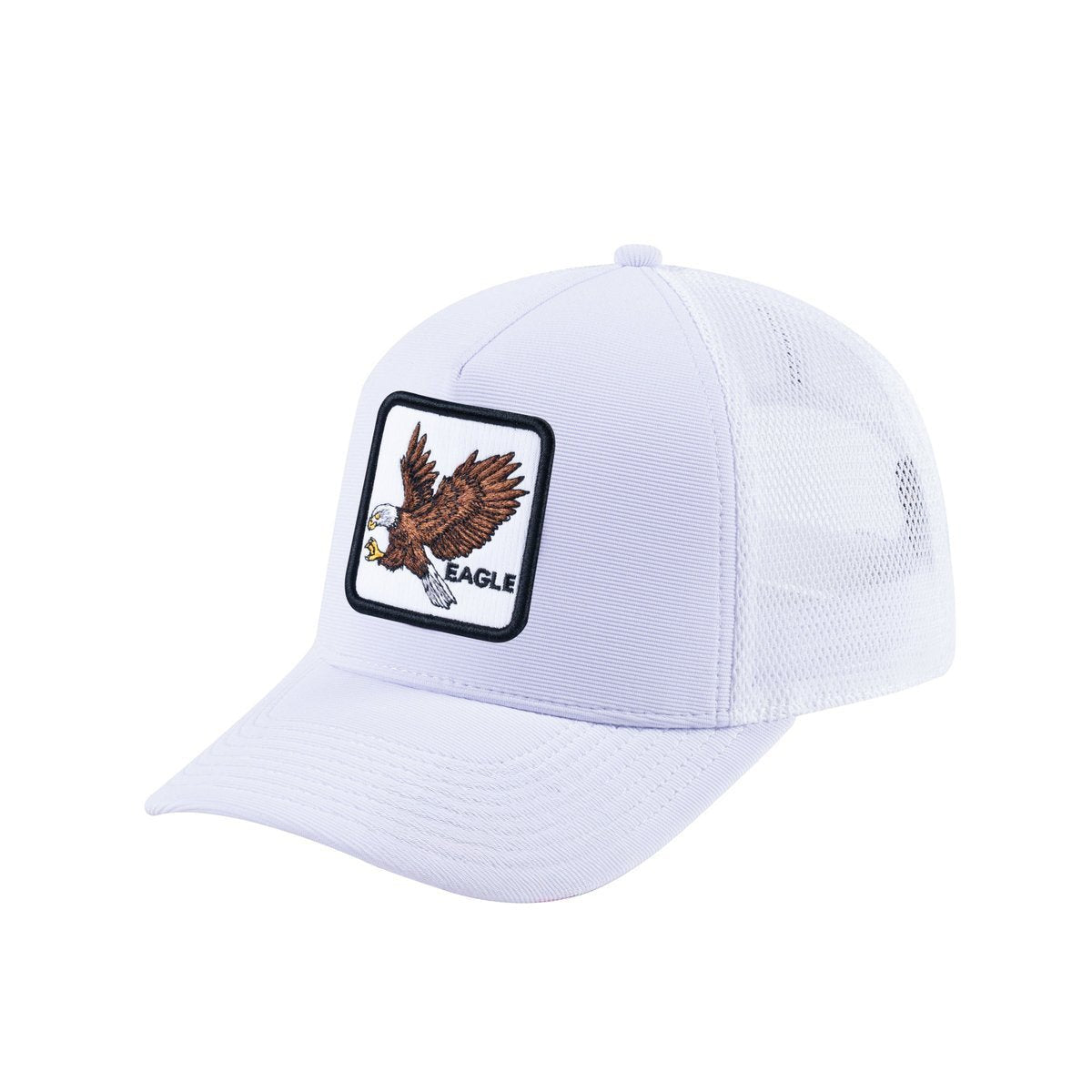 Eagle V2 5-Panel Trucker Hat with White front and White back