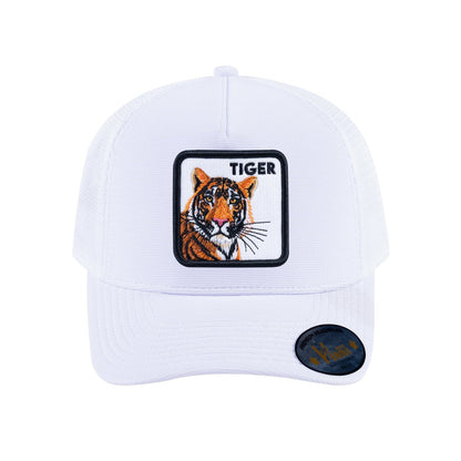Tiger V2 5-Panel Trucker Hat with White front and White back