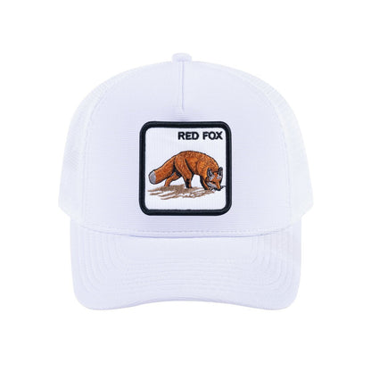 Red Fox V2 5-Panel Trucker Hat with White front and White back
