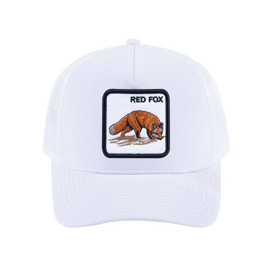 Red Fox V2 5-Panel Trucker Hat with White front and White back