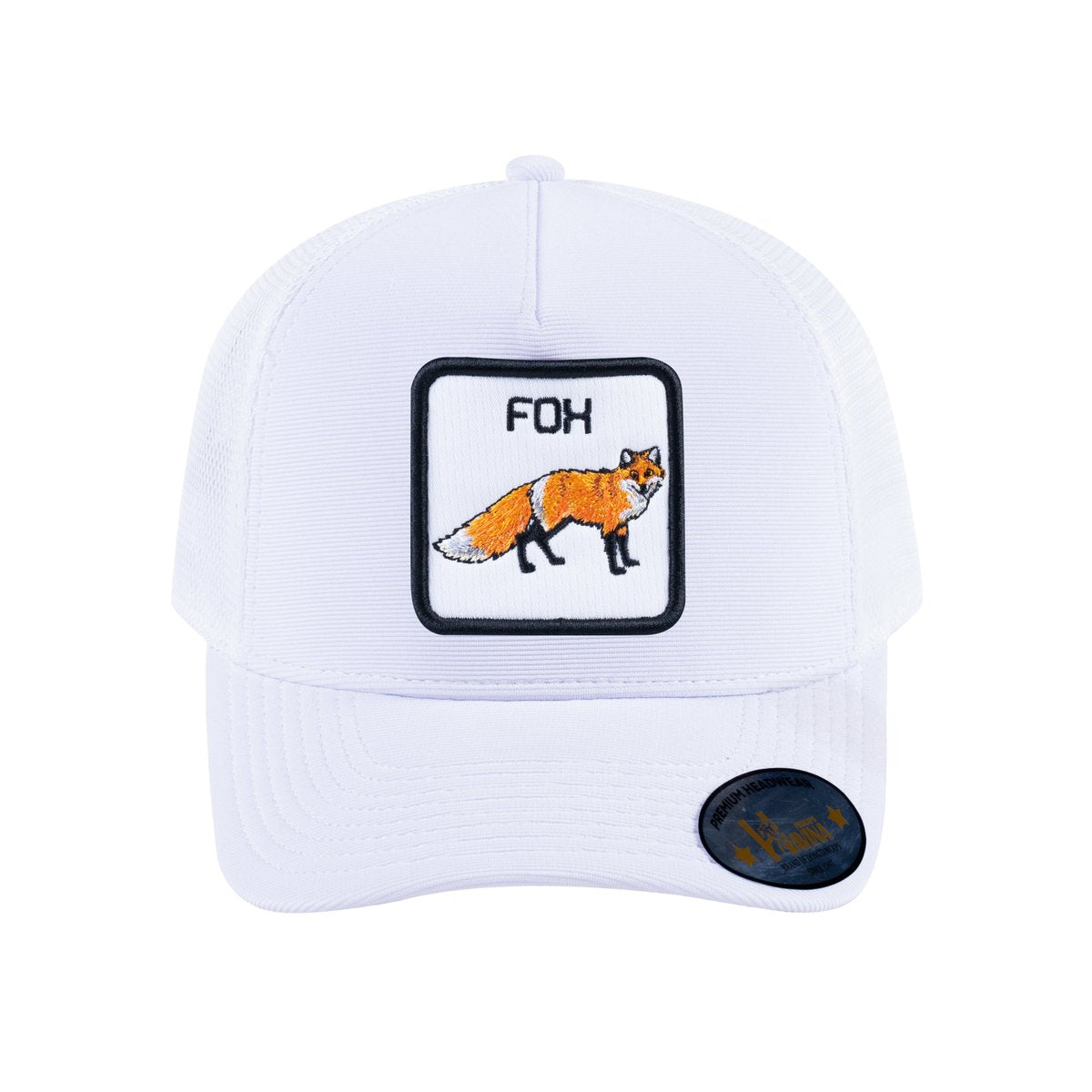 Fox V2 5-Panel Trucker Hat with White front and White back