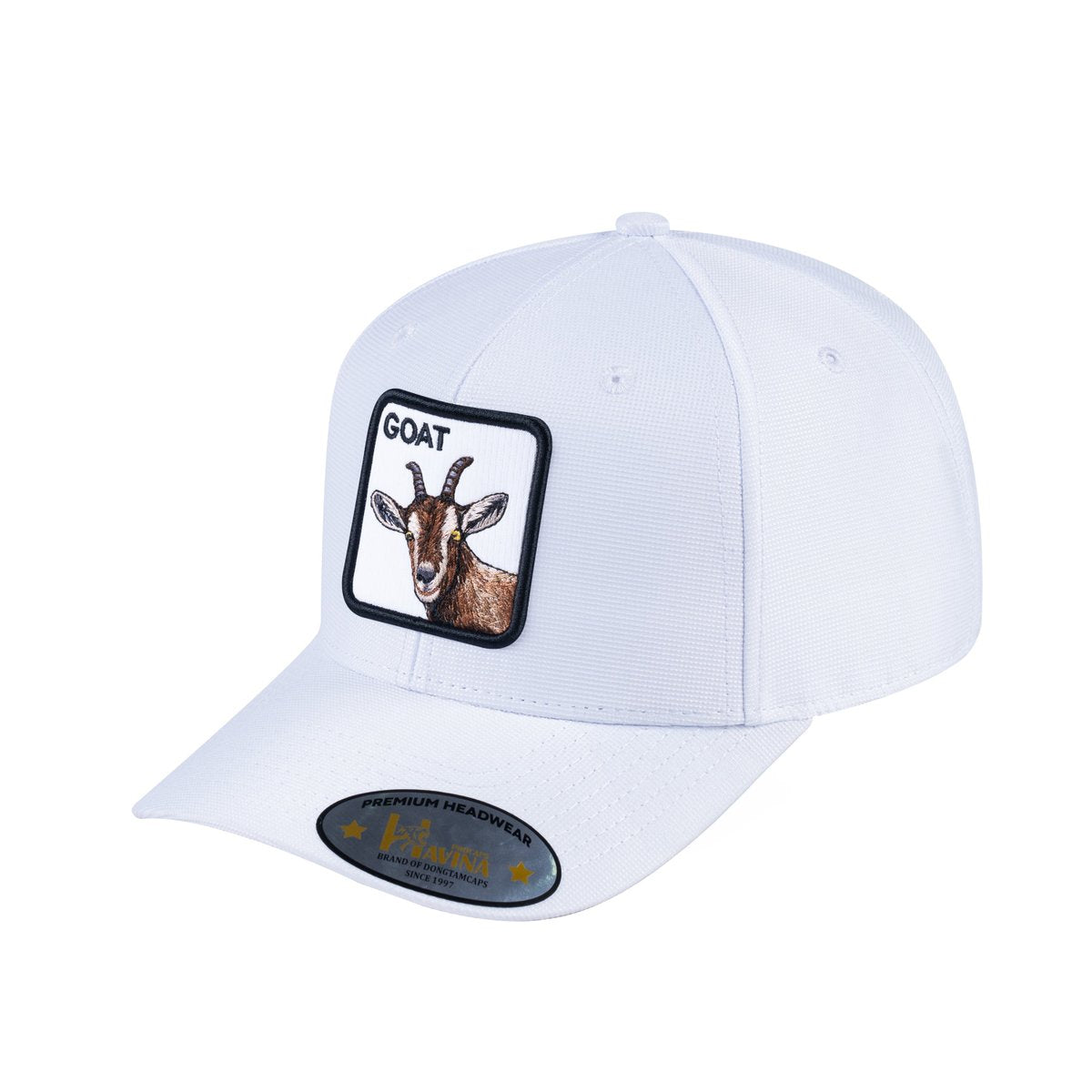 Goat V2 5-Panel Trucker Hat with White front and White back