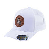 Capricorn Zodiac V2 5-Panel Trucker Hat with White front and White back
