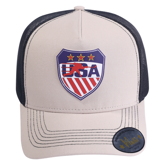 Usa Hockey - Fempanel Trucker Hat - Beige 1204 - Be1204Tc