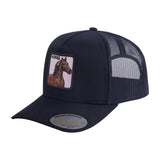 Horse 5-Panel Trucker Hat with Black front and Black back
