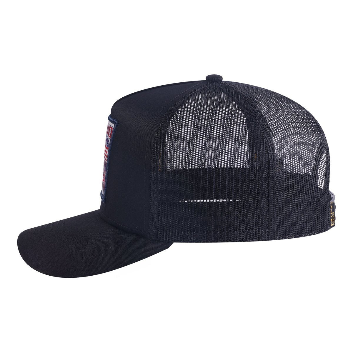 Bear 5-Panel Trucker Hat with Black front and Black back