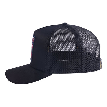 Bear 5-Panel Trucker Hat with Black front and Black back