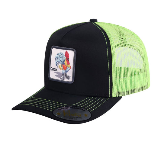 Chicken 5-Panel Trucker Hat with Black front and Green back
