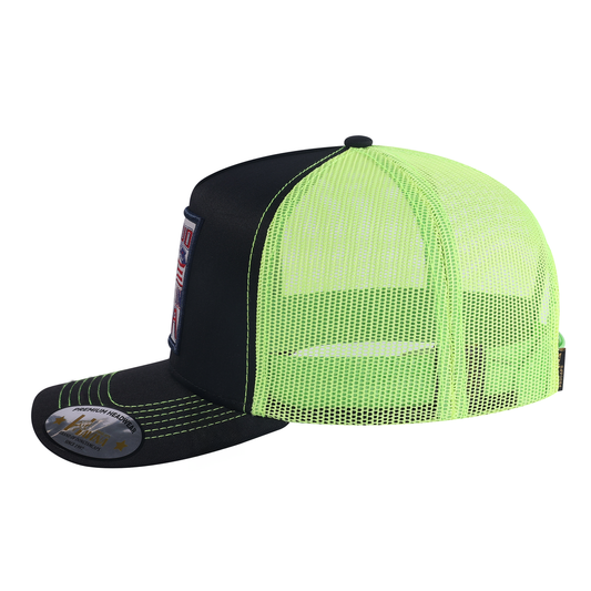 Embroidered Proud To Say Made In Usa - 5 Panel Trucker Hat - Black - Black-G11239