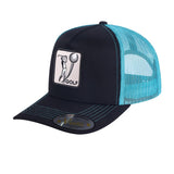 Golf 5-Panel Trucker Hat with Black front and Blue back
