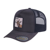 Goat 5-Panel Trucker Hat with Dark Grey front and Black back