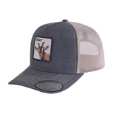 Goat 5-Panel Trucker Hat with Dark Grey front and Khaki back