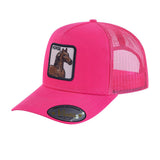 Horse 5-Panel Trucker Hat with Pink front and Pink back