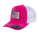 USA Deer Hunter 5-Panel Trucker Hat with Pink front and White back