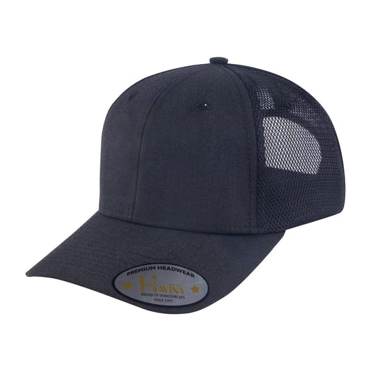 Blank - 6 Panel Trucker Hat - Black