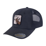 Goat 6-Panel Trucker Hat with Black front and Black back