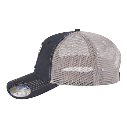 Horse 6-Panel Trucker Hat with Black front and Light Grey back
