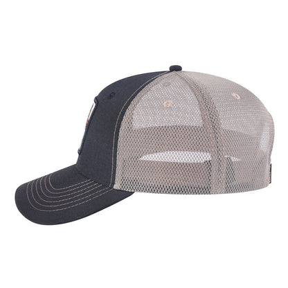 Horse 6-Panel Trucker Hat with Black front and Khaki back
