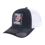 My Dad My Hero 6-Panel Trucker Hat with Black front and White back