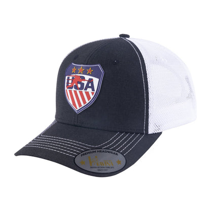 Loving Hockey 6-Panel Trucker Hat with Black front and White back