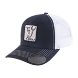 Embroidered Golf - 6 Panel Trucker Hat - Black - Black-Whs