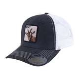 Goat 6-Panel Trucker Hat with Black front and White back