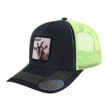 Goat 6-Panel Trucker Hat with Black front and Green back