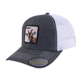 Goat 6-Panel Trucker Hat with Dark Grey front and White back